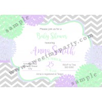 Floral Lilac Mint Baby Shower Invitation,(05bbg)